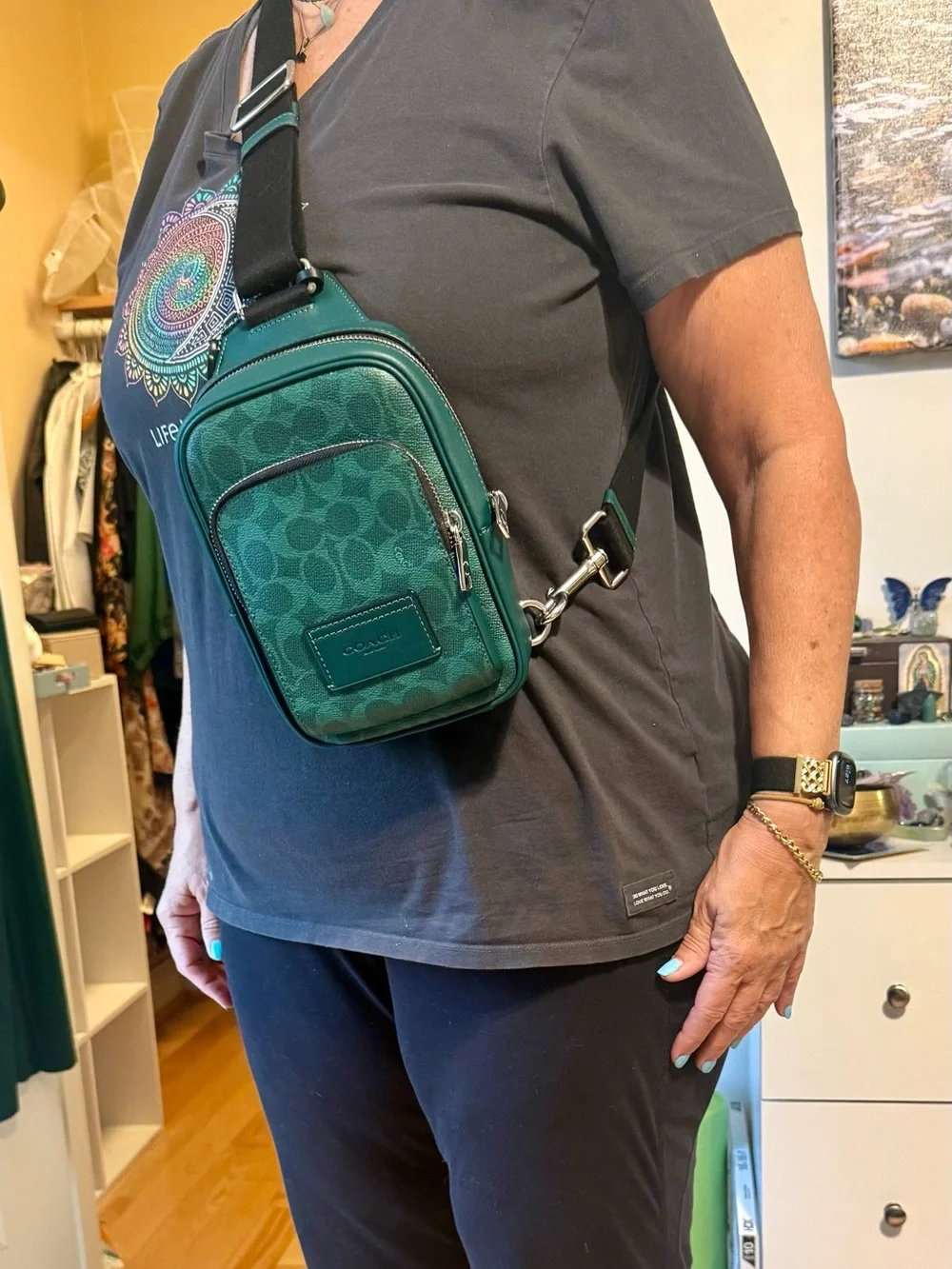 Coach Green Signature Crossbody Slingbag